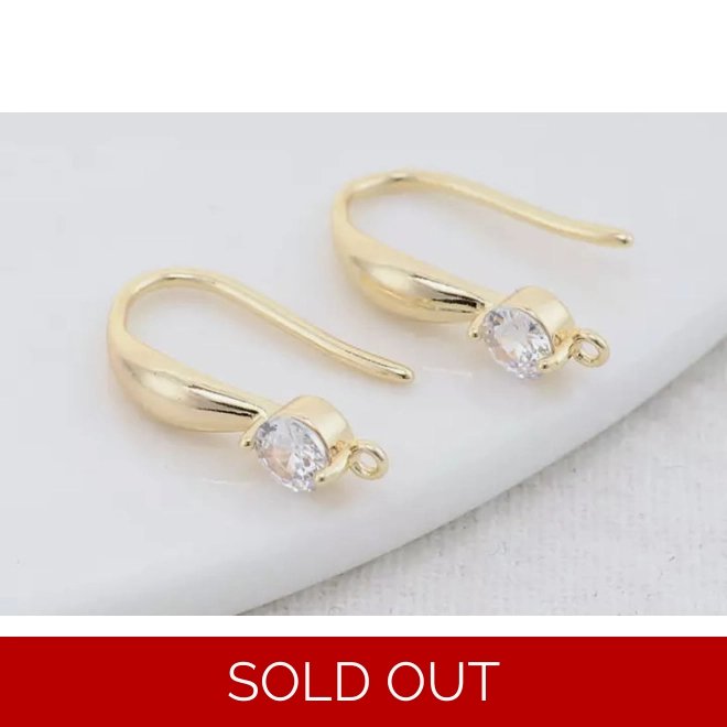 product Image for CUBIC ZIRONIA EARRING HOOKS 2PC